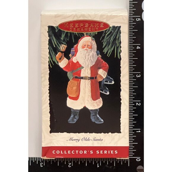 1993 HALLMARK KEEPSAKE ORNAMENT QX484-2 MERRY OLDE SANTA COLLECTORS SERIES - Picture 1 of 5